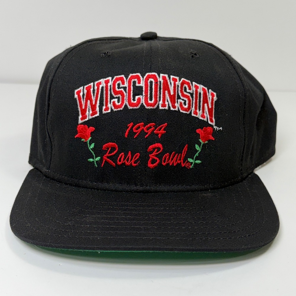 Vintage Wisconsin 1994 Rose Bowl Hat Mens OS Black Sports Classic Sportswear